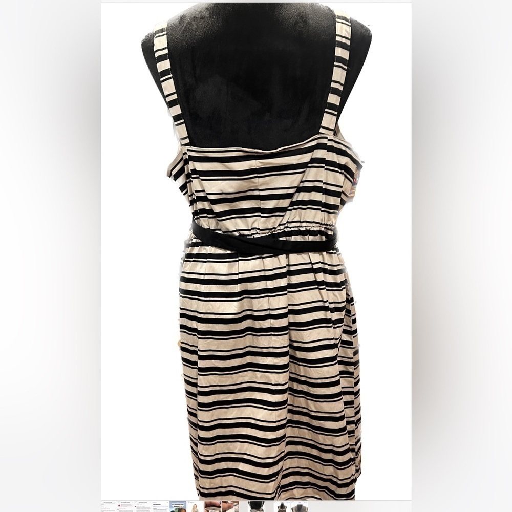 Motherhood Maternity Dress Pre-Pregnancy Size XL Stripes Belted Beige - Picture 4 of 6